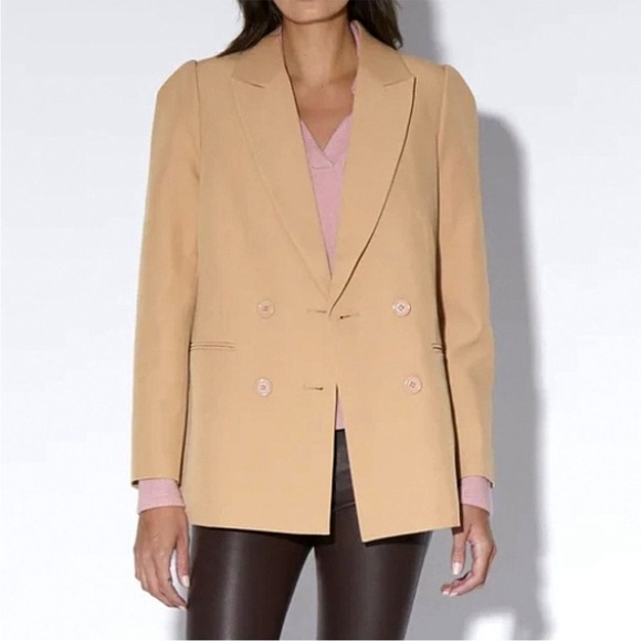 Walter Baker Ariel Blazer Oversized Jacket Tan Size S - Picture 3 of 9